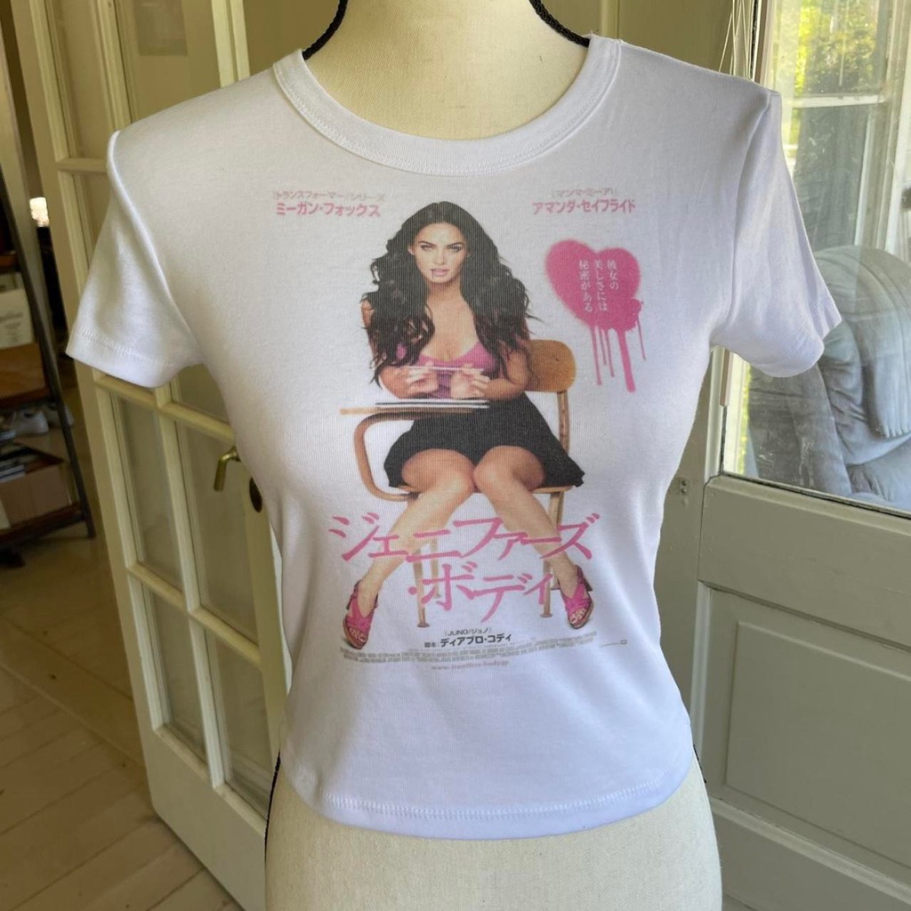 Jennifers Body Megan Fox Japanese Film Poster Cropped Baby Tee Made To Order